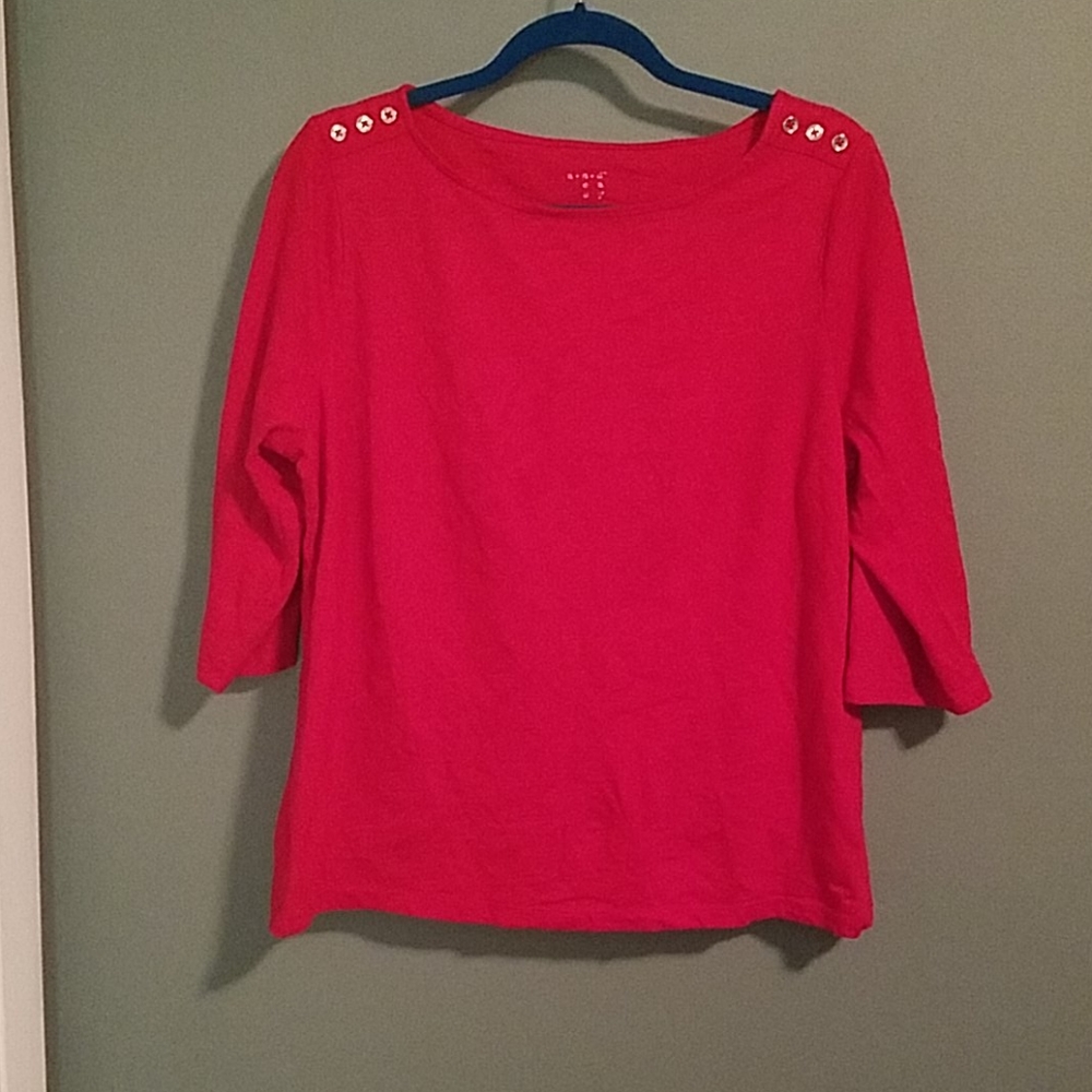 3/4 sleeve bateau neck top EUC
